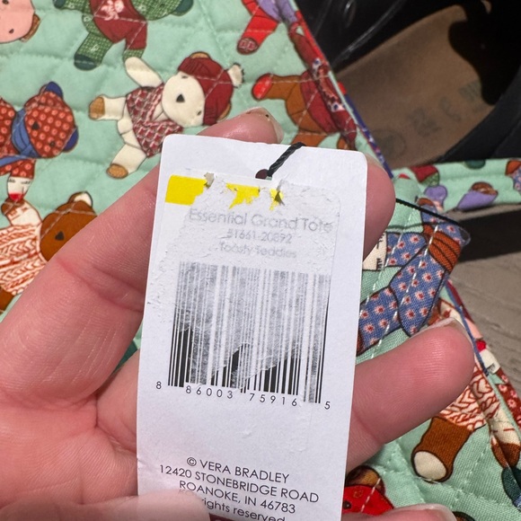 Vera Bradley Essential Grand Tote Bag Toasty Teddies - Picture 3 of 6